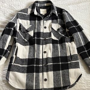 Thread & Supply Black and White Plaid Flannel Jacket/Shacket